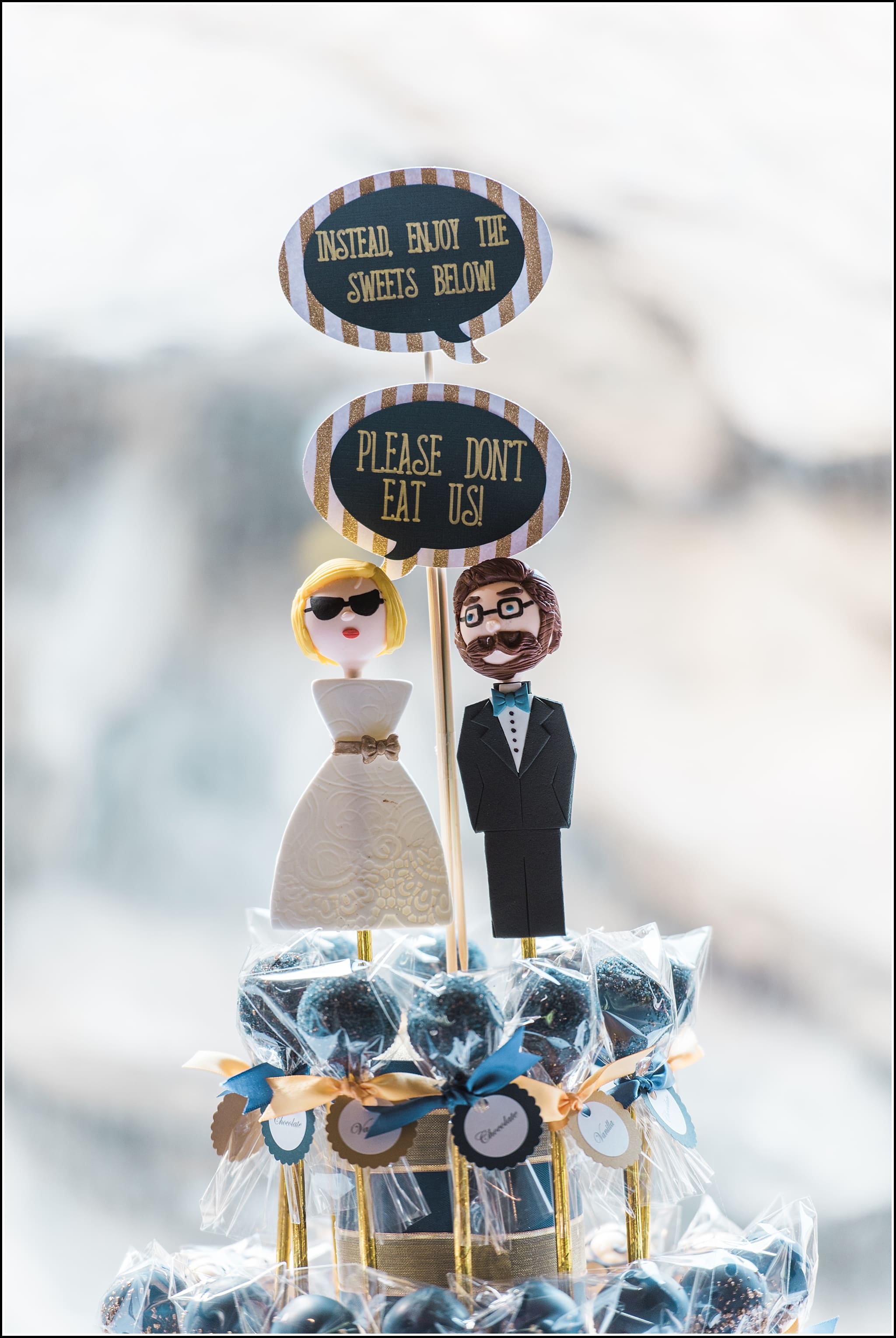  favorite wedding images 2016, wedding photos from 2016, our favorite wedding photos, fun wedding cake topper alternate ideas, cake pop wedding topper,