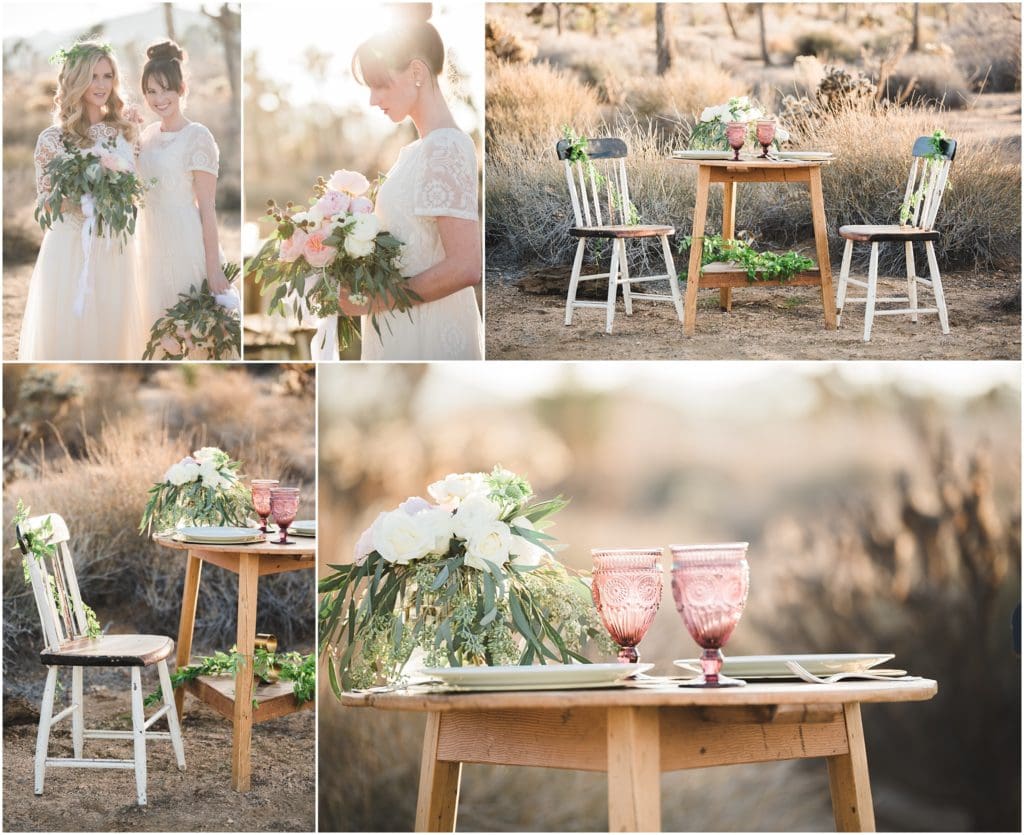two bride soft palette sweetheart table