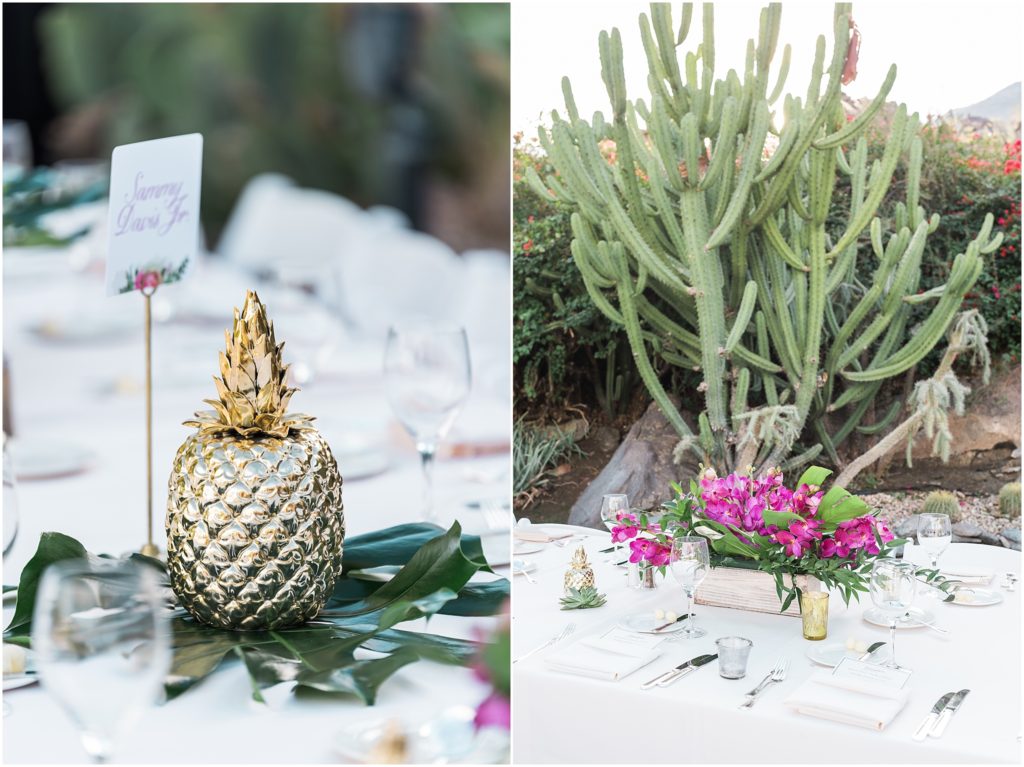pineapple and cactus wedding decor