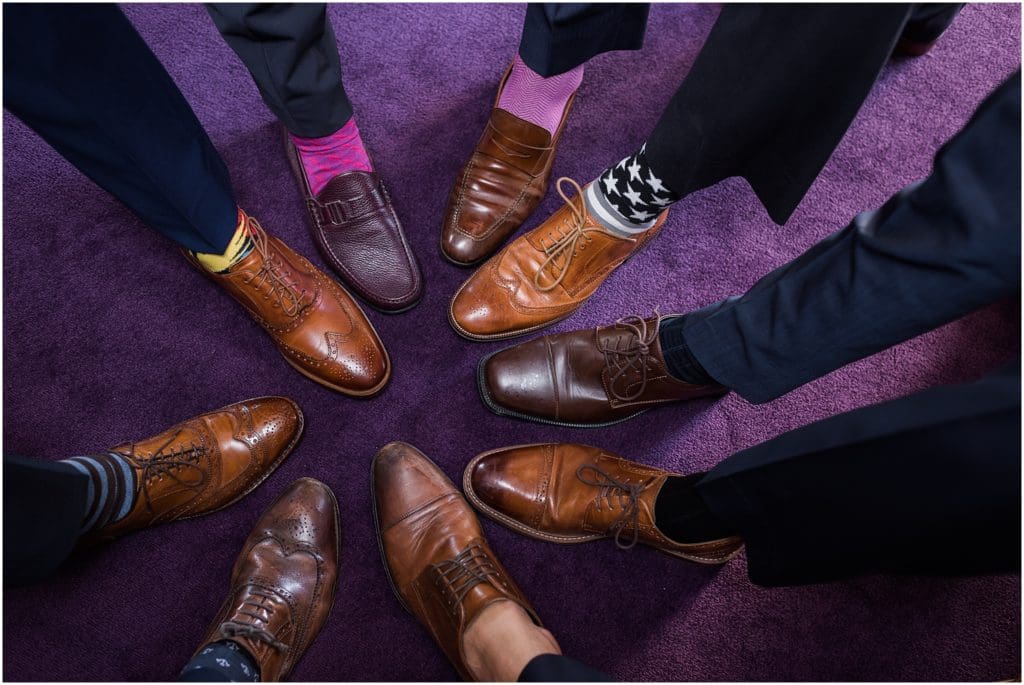 groomsmen with silly socks