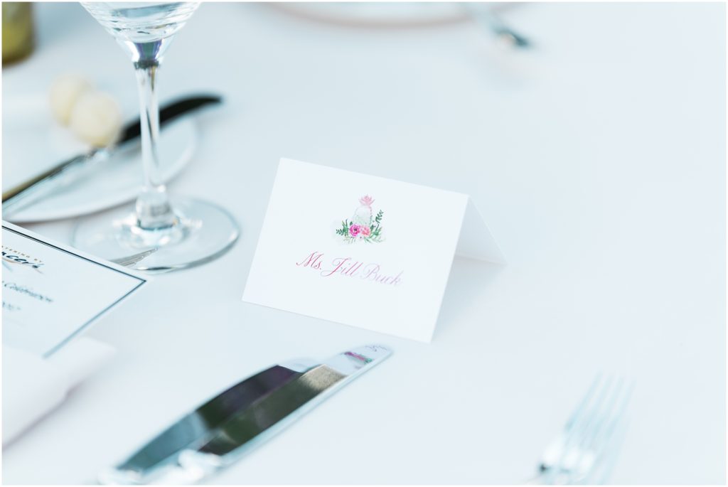tropical inspired seating cards