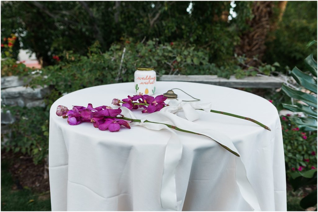 wedding table with orchids