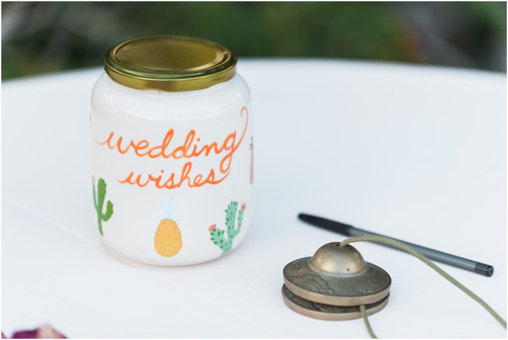 hand painted wedding wishes jar