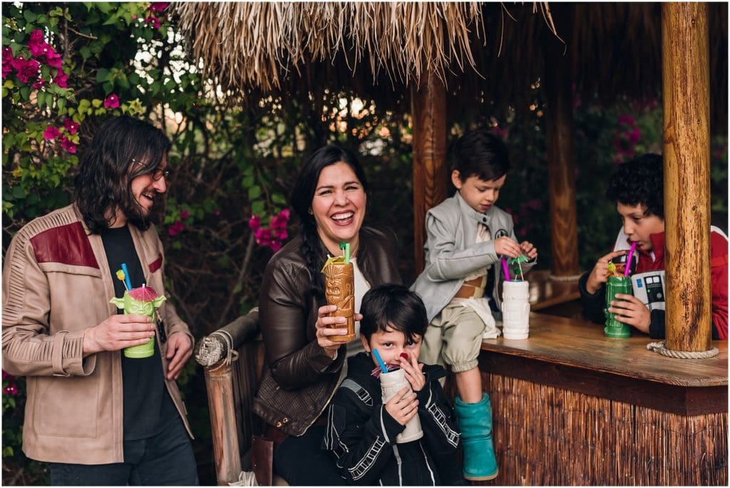 family with star wars tiki cups