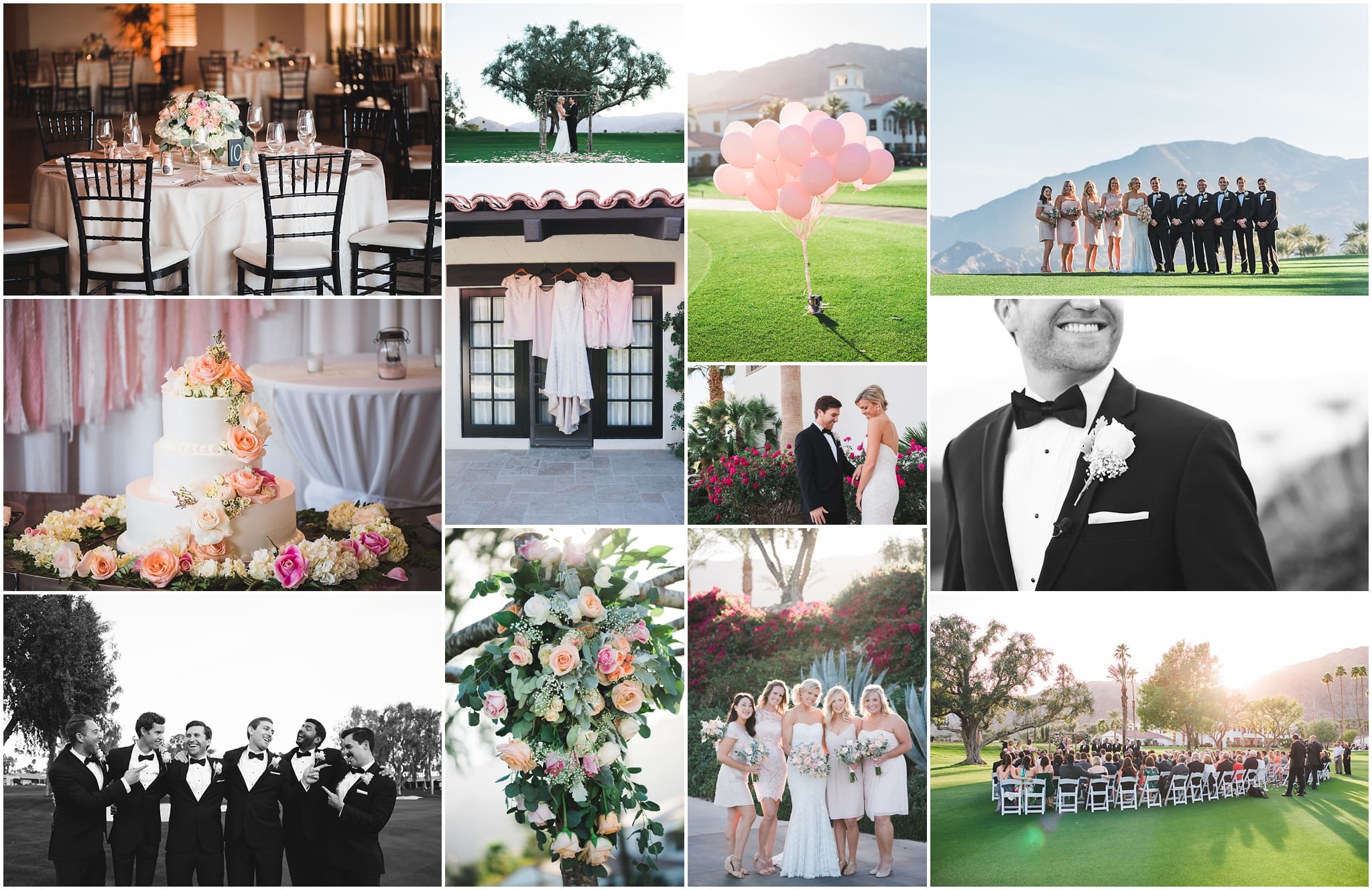 soft colored la quinta country club wedding featured on kate aspen