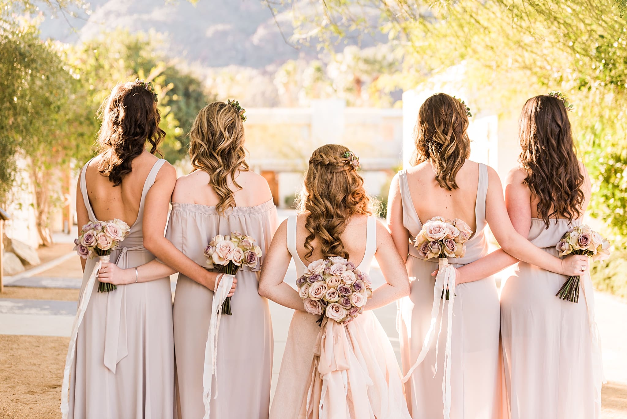 bridesmaids from behind