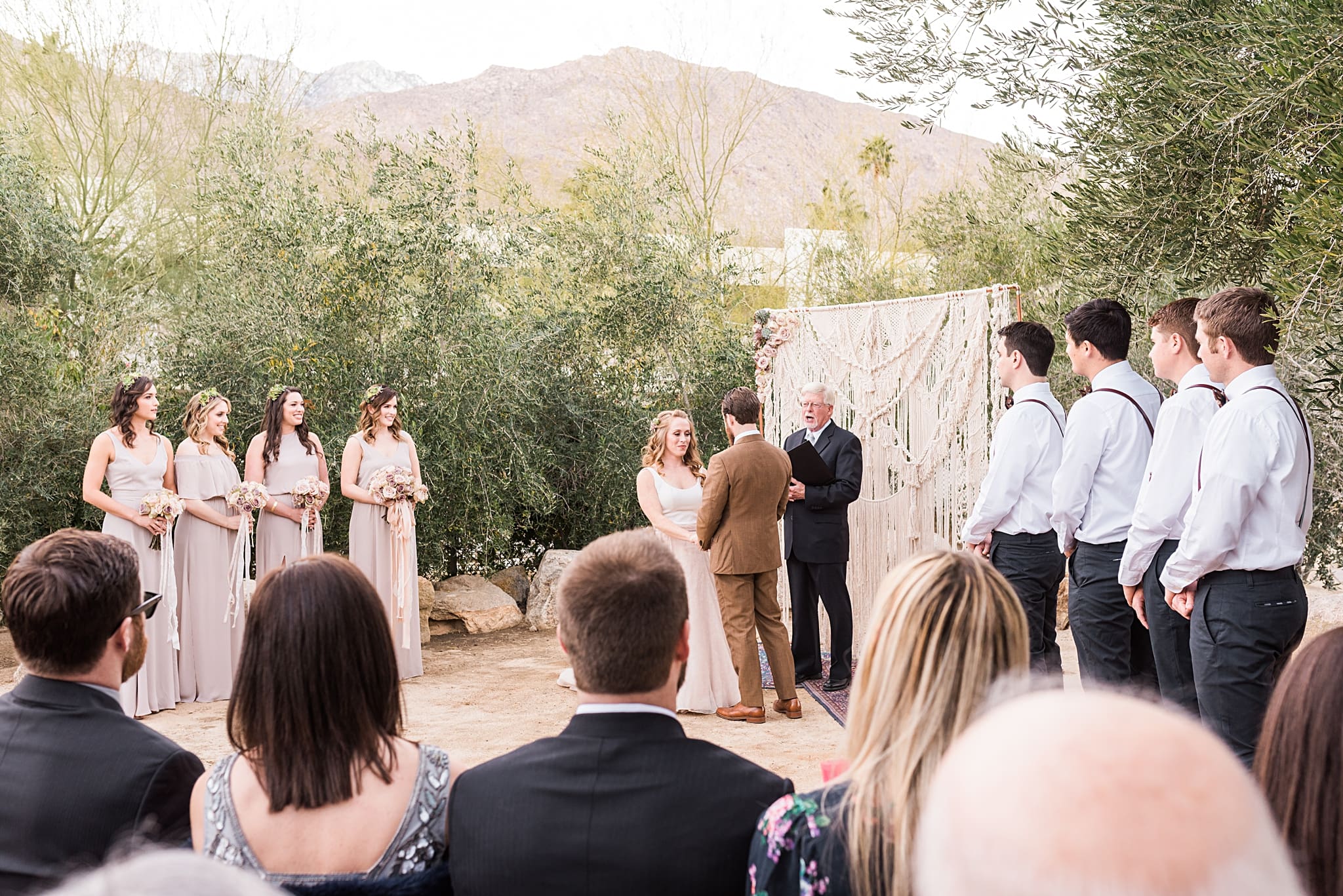 wedding ceremony at the palm springs ace hotel
