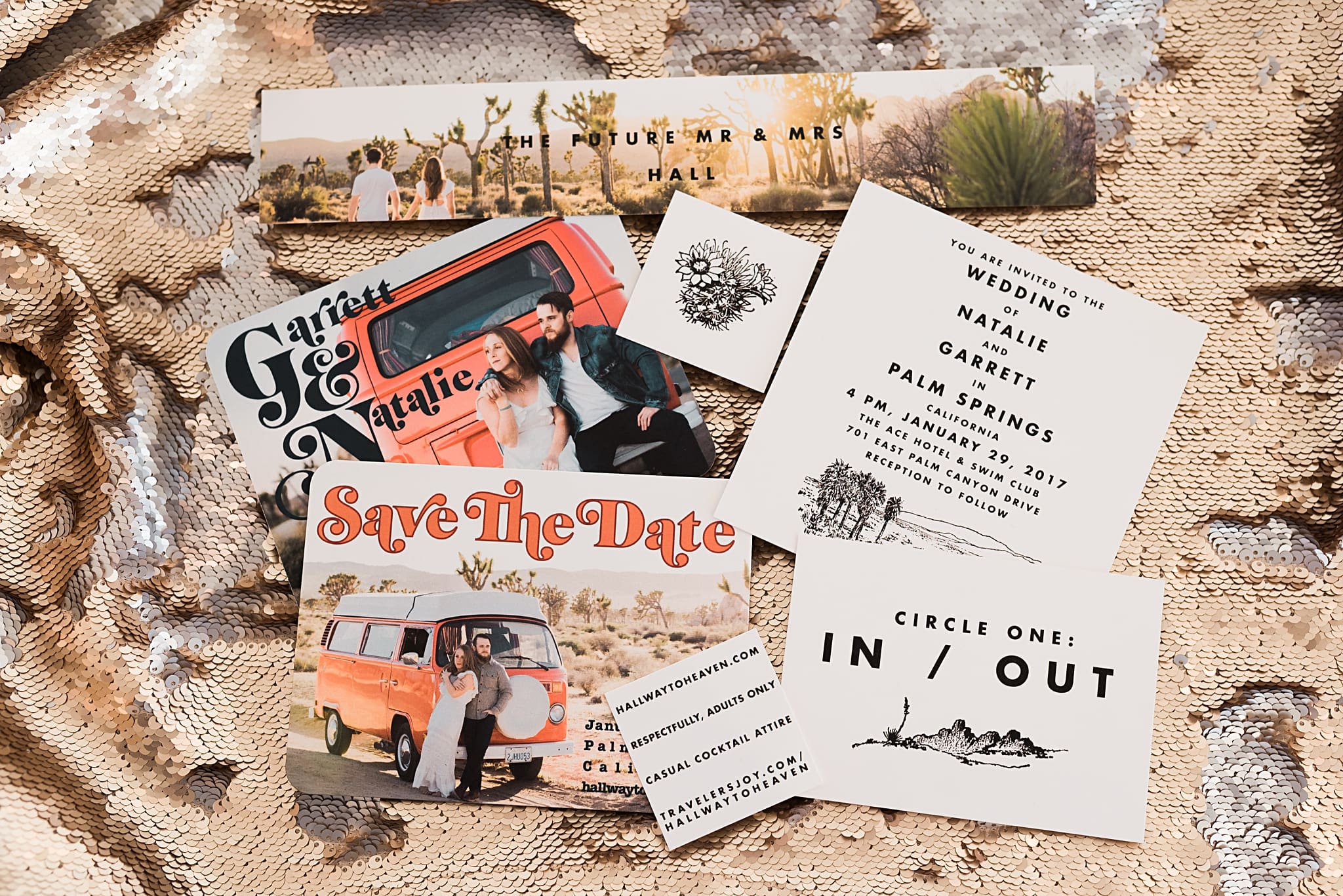 DIY hipster invitation suite with VW bus