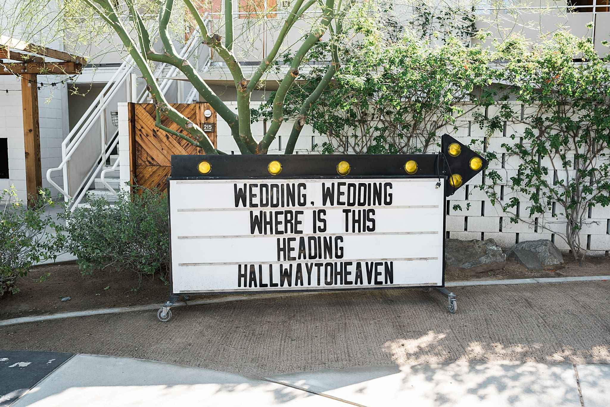 Wedding marquee sign at Ace Hotel in Palm Springs