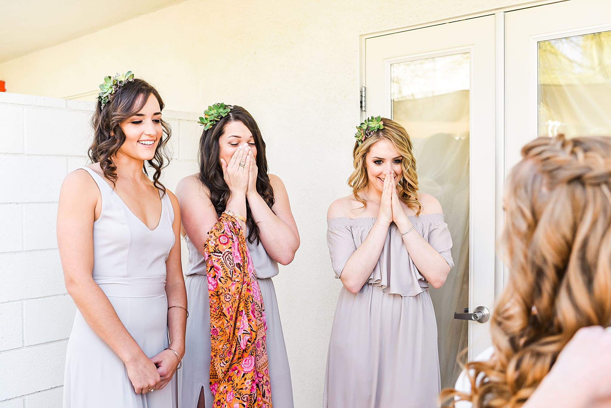 bridesmaids reactions seeing bride for the first time