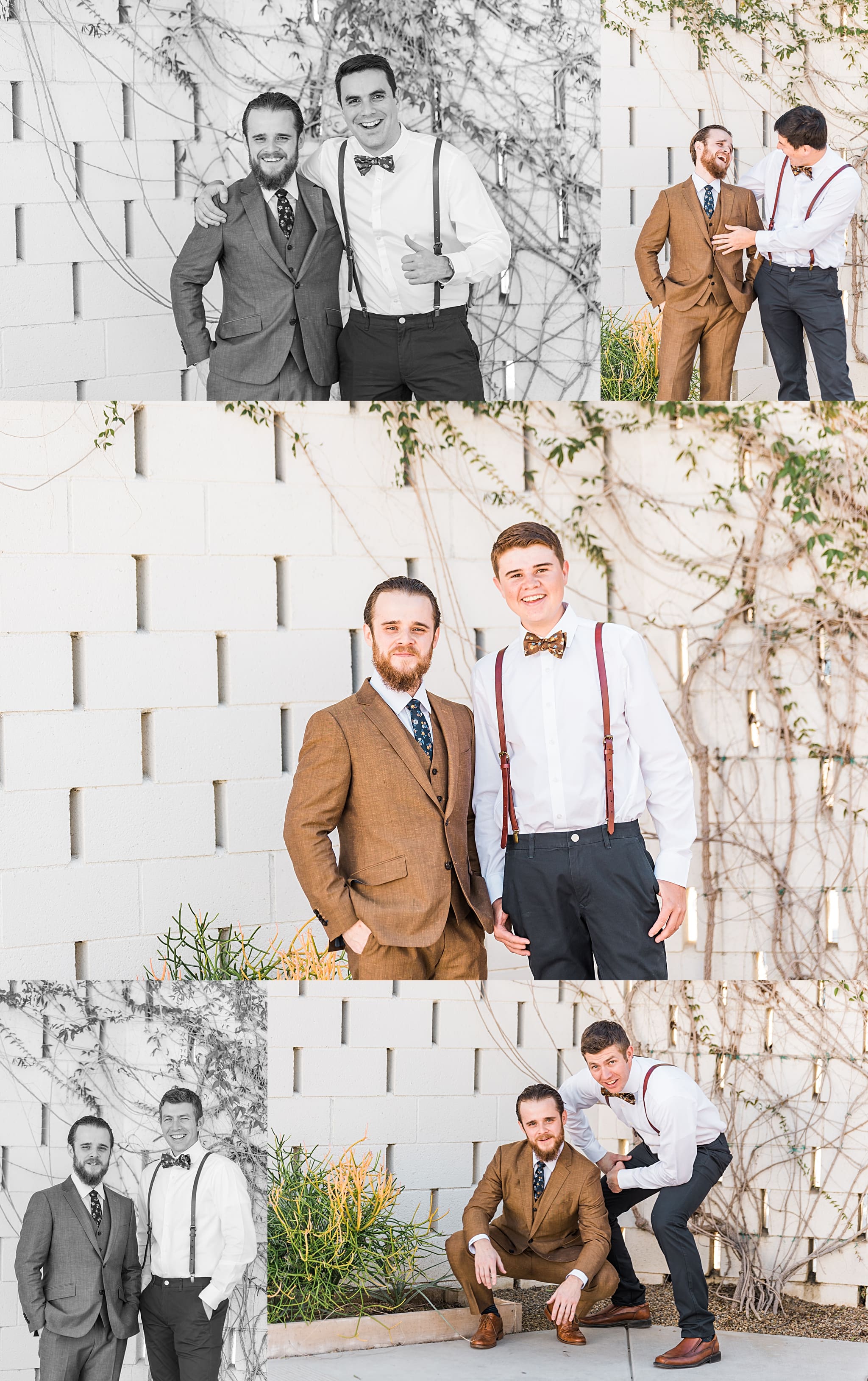 groom with each groomsmen portraits