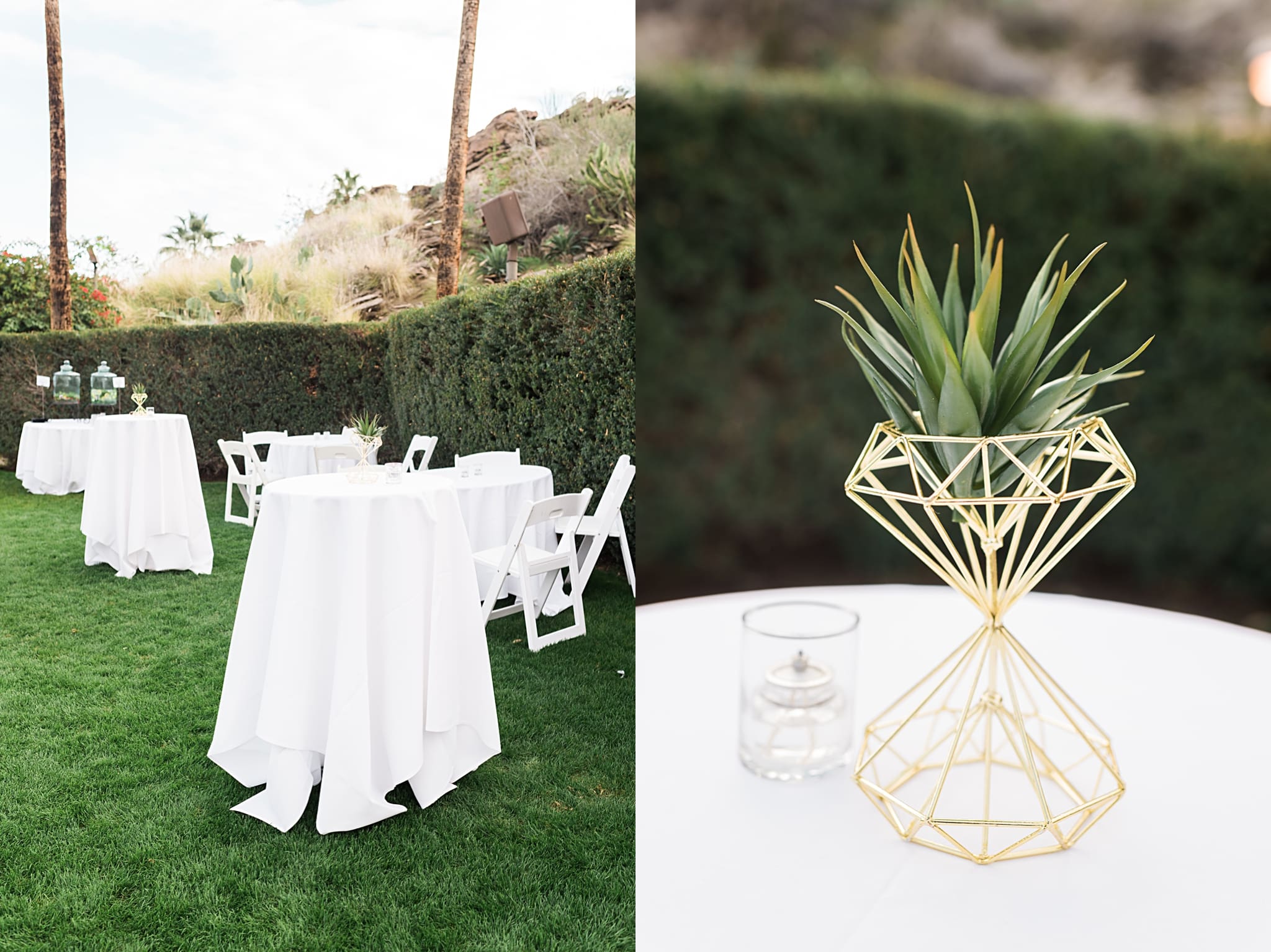 geometric desert inspired wedding decor