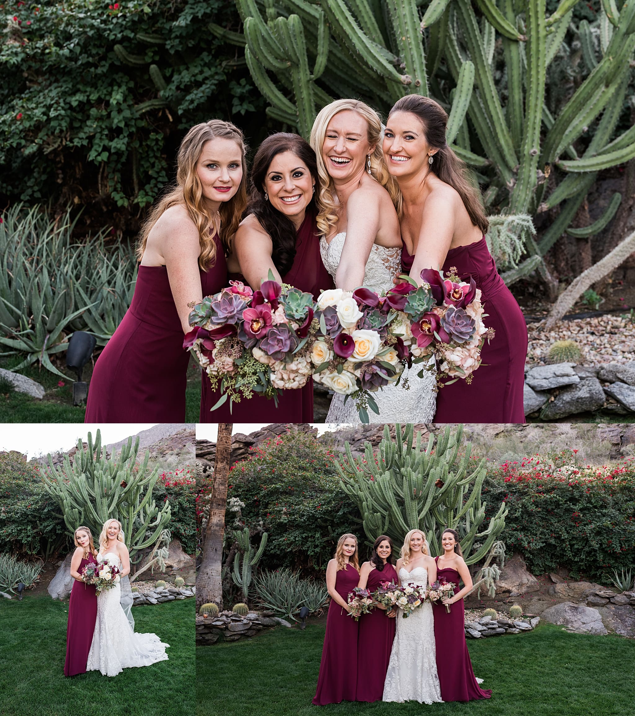 maroon bridesmaids dresses