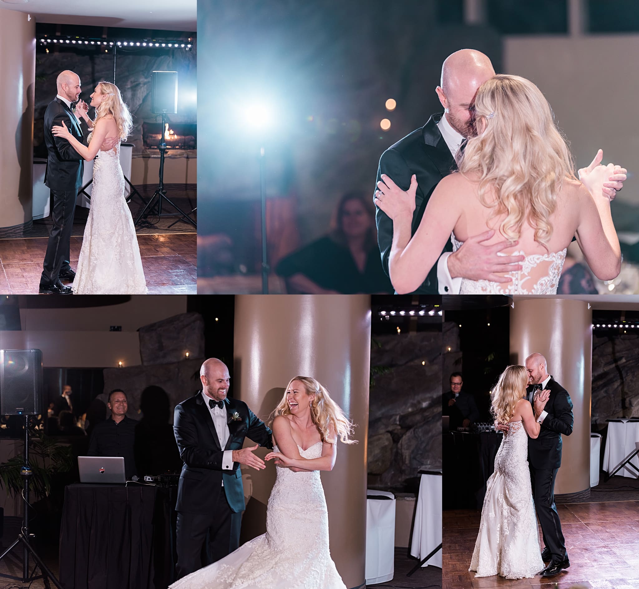 bride and groom first dance using OCF