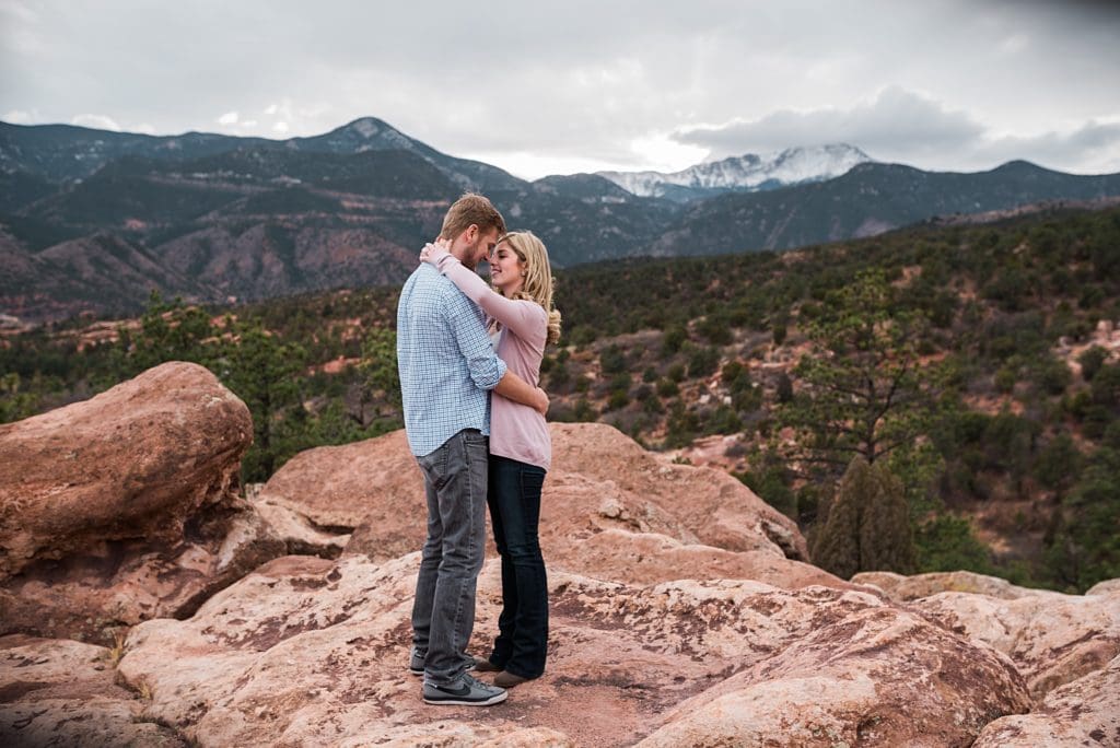 couple dancing on the rocks at garden of the gods