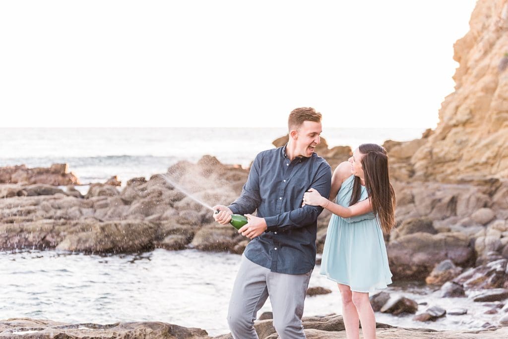 champagne engagement session