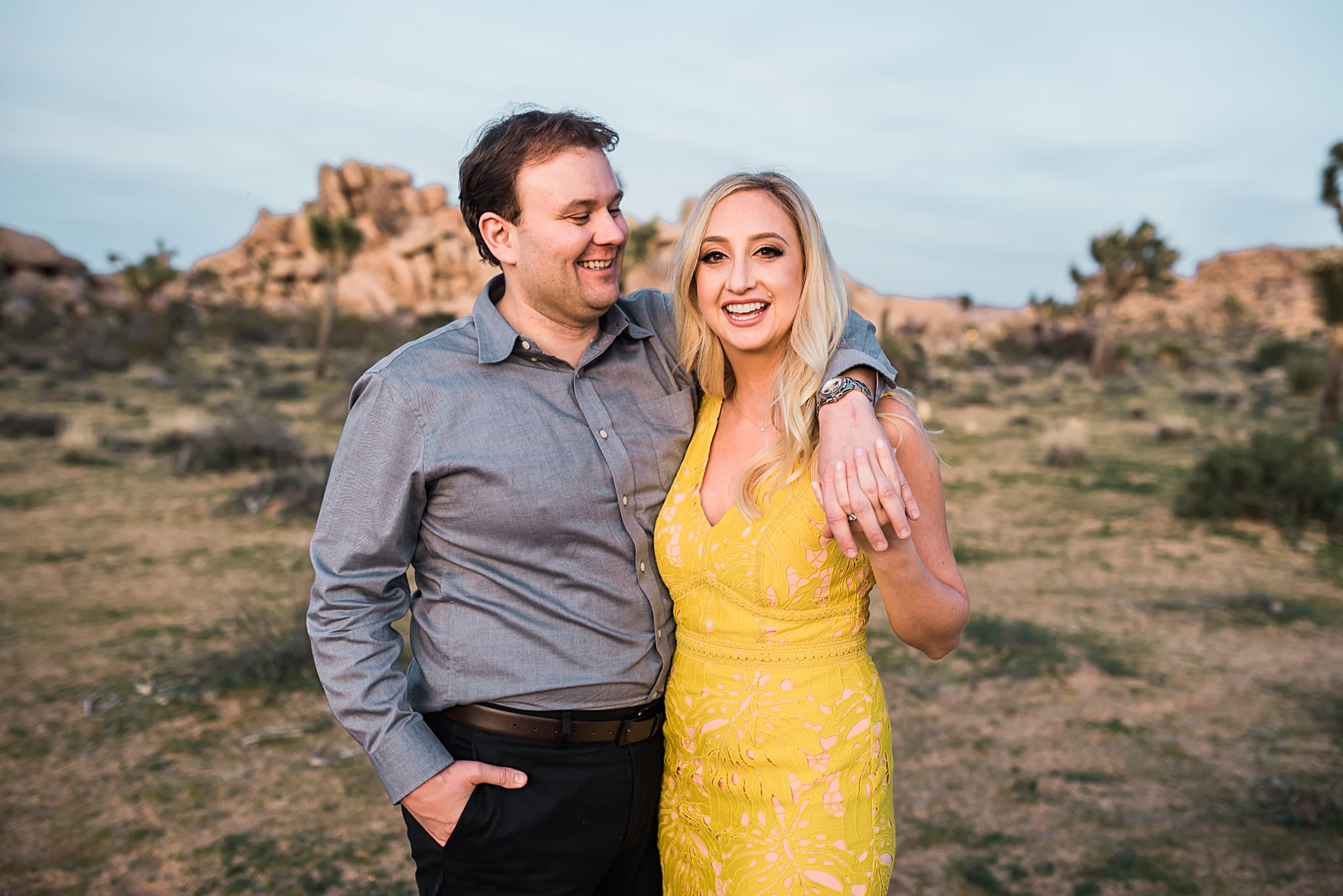 outfit session inspiration for Desert Springtime Engagement Session