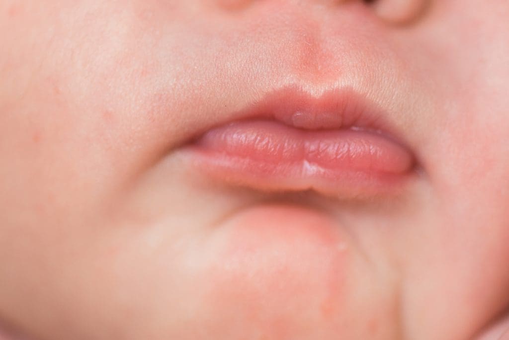 macro detail photo of baby lips