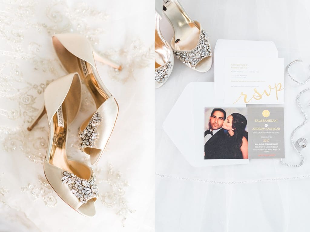 gold and white wedding details