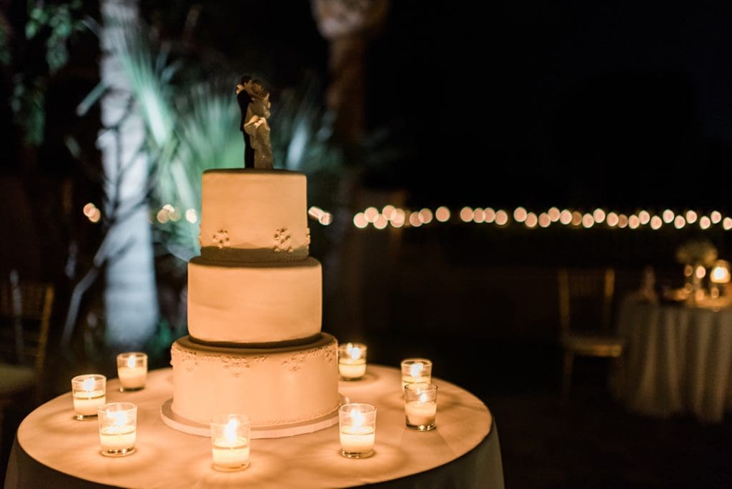 nighttime wedding cake