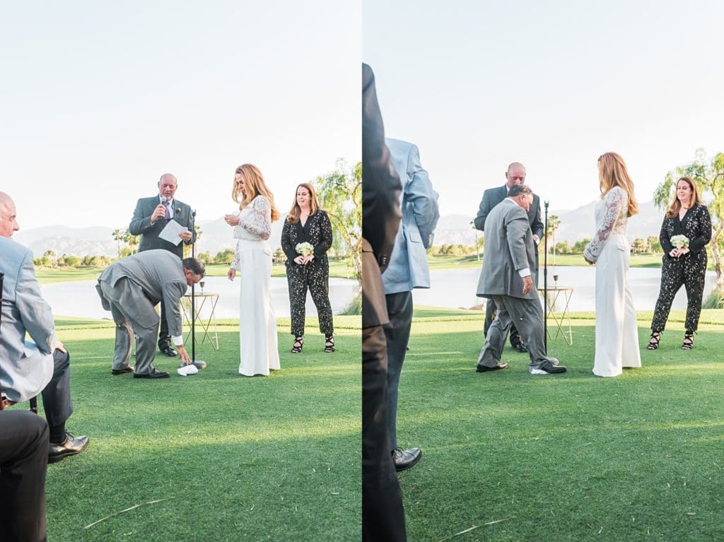 breaking the glass during wedding ceremony
