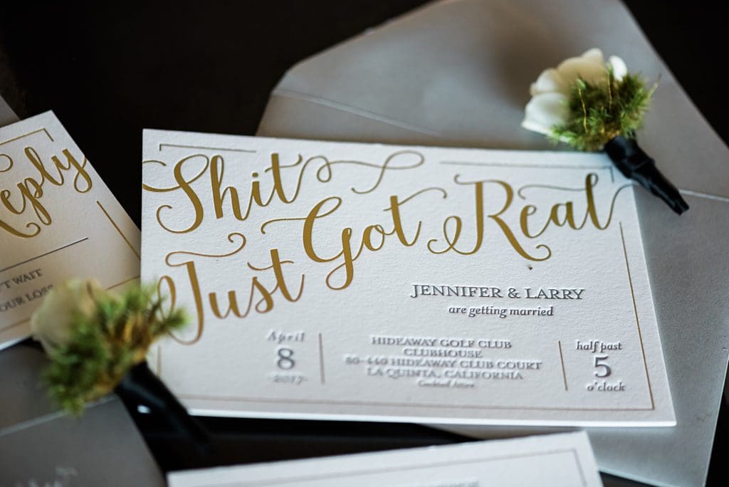 shit just got real lynn and lou wedding invitations
