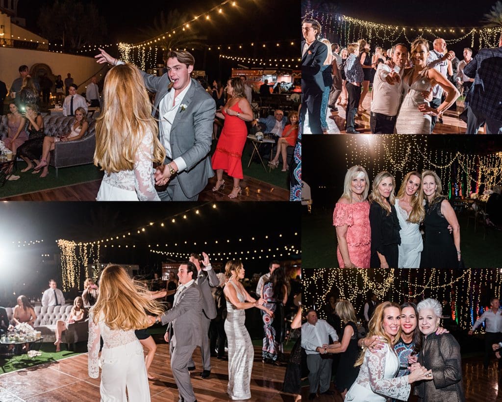 dancing guests at hideaway golf club wedding reception