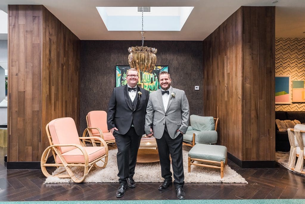 groom portraits in the riviera palm springs hotel