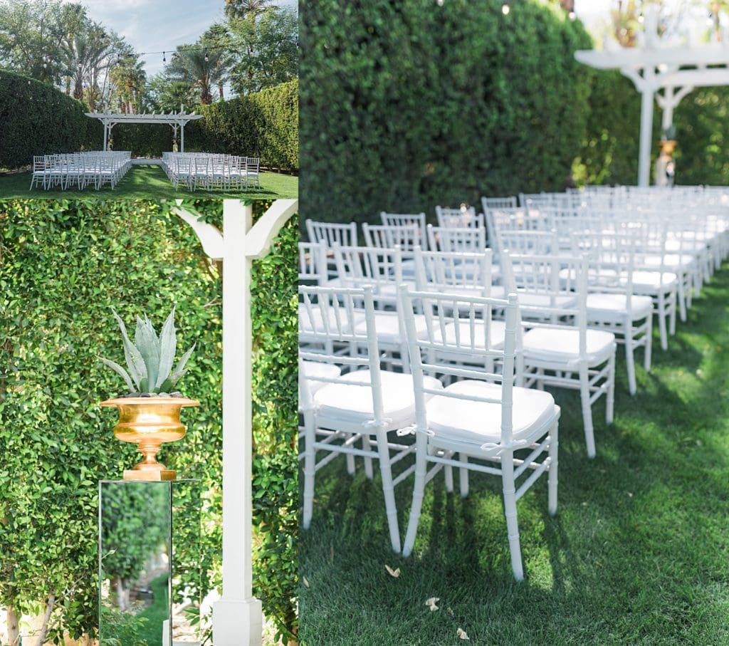 outdoor wedding ceremony at riviera hotel palm springs