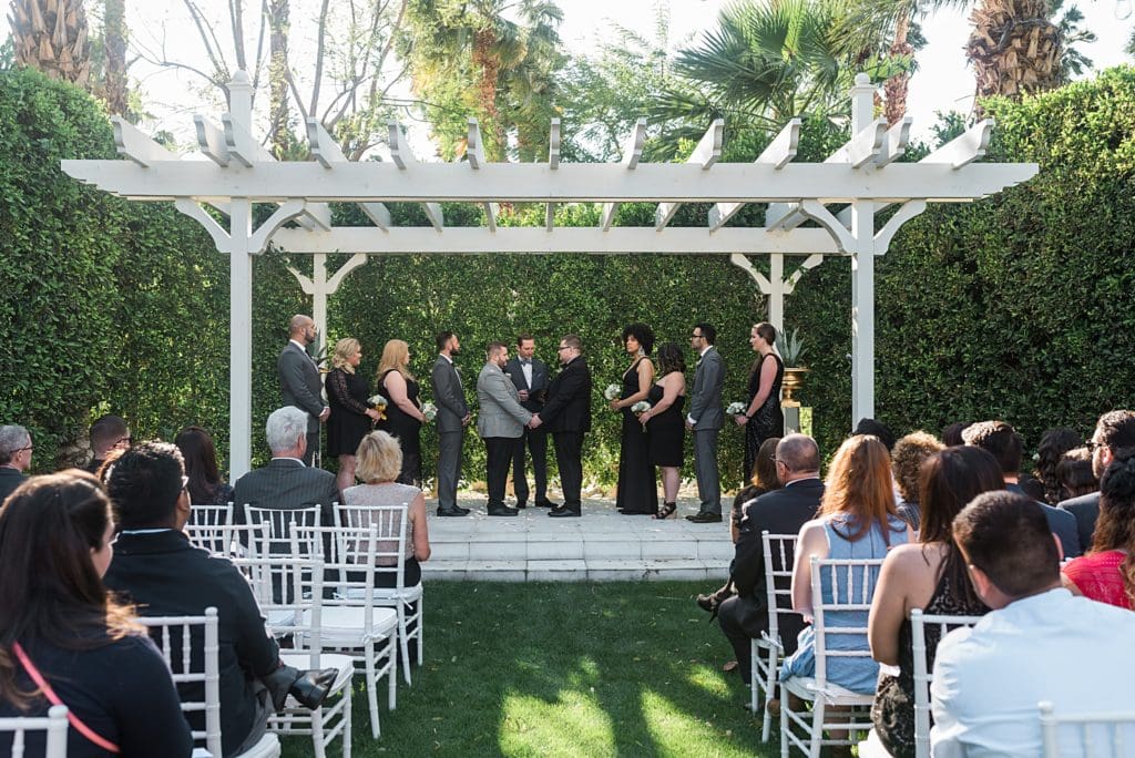outdoor wedding at the riviera hotel in palm springs