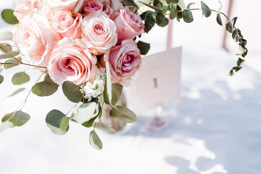 romantic pink flower centerpiece
