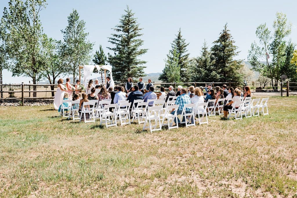 rocky mountain ranch outdoor wedding ceremony