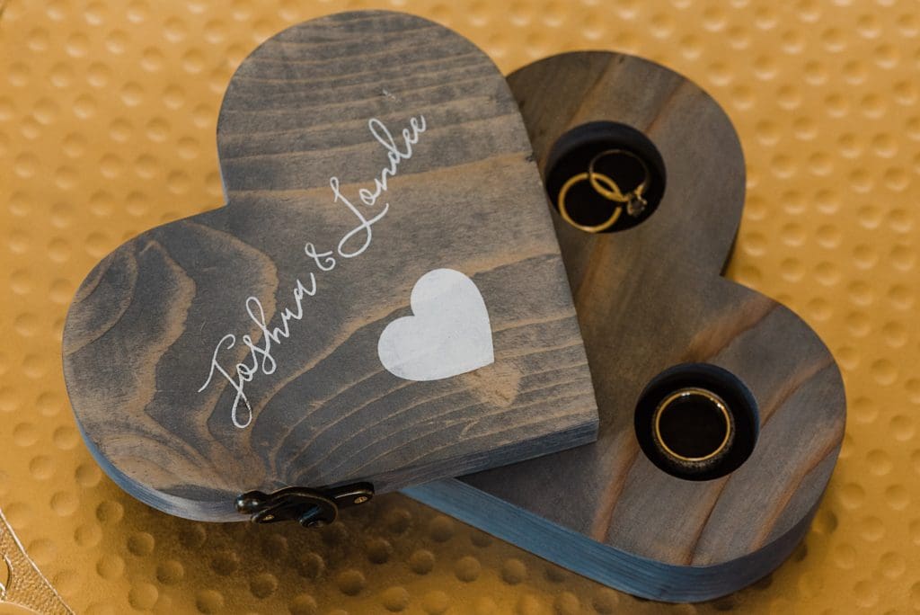 custom heart wood ring box