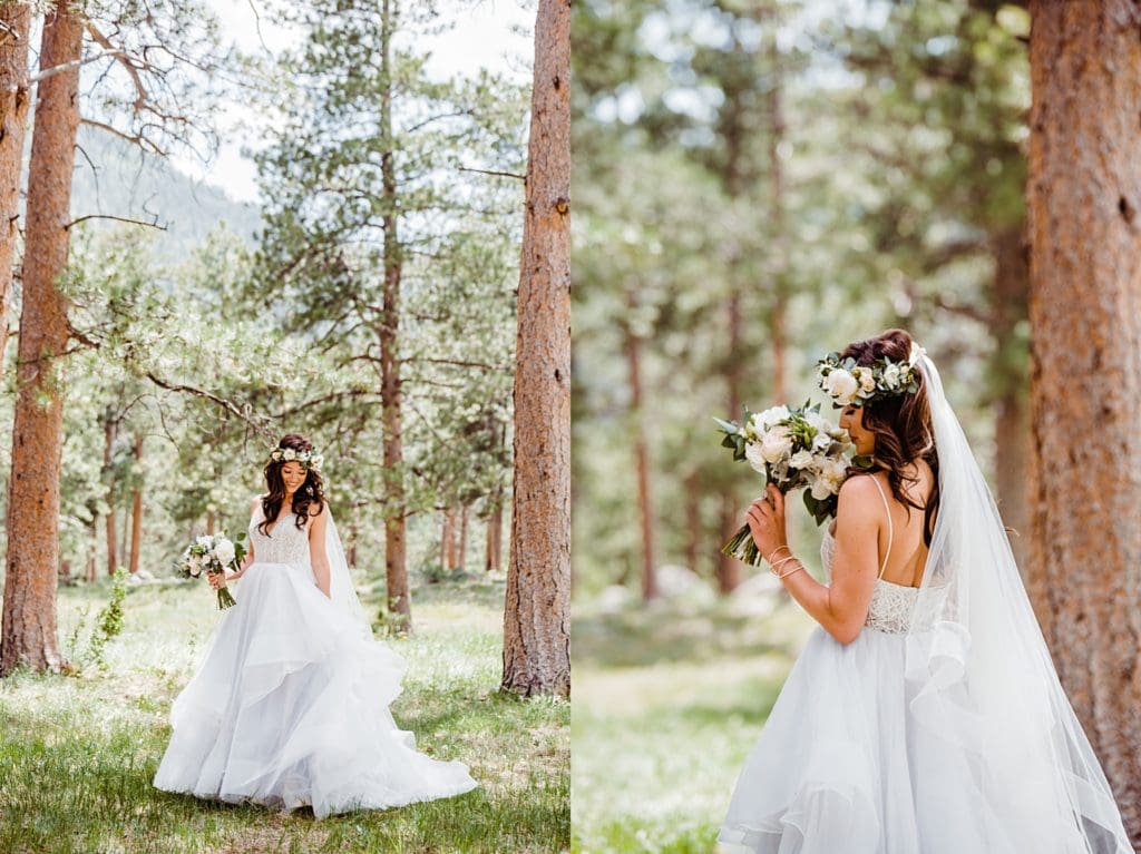 bride twirling in her dress