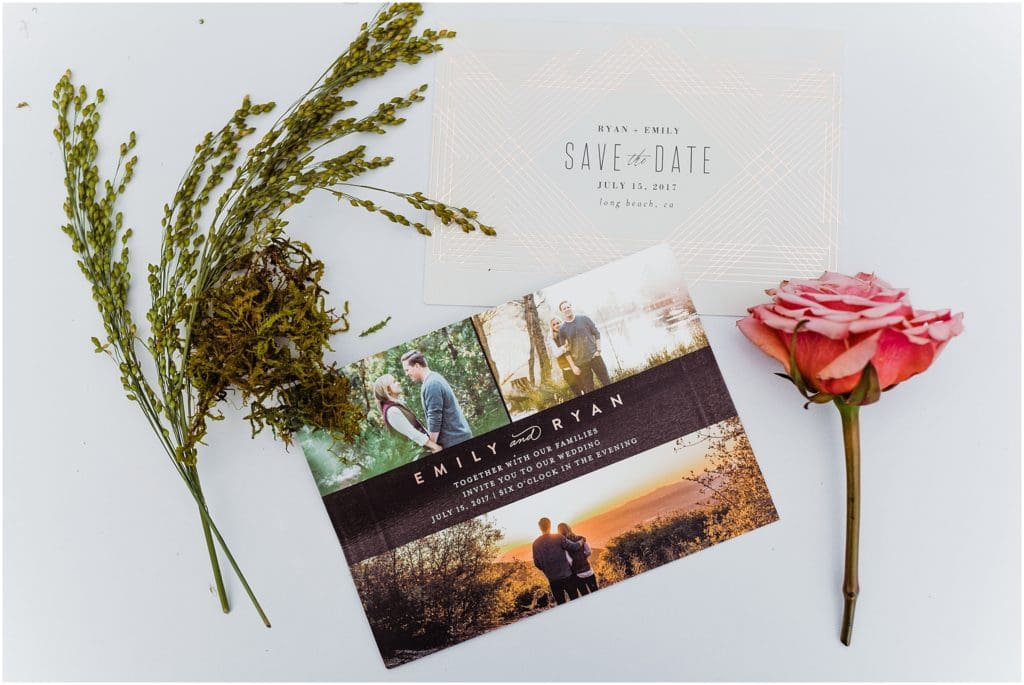 minted wedding invitations using engagement photos