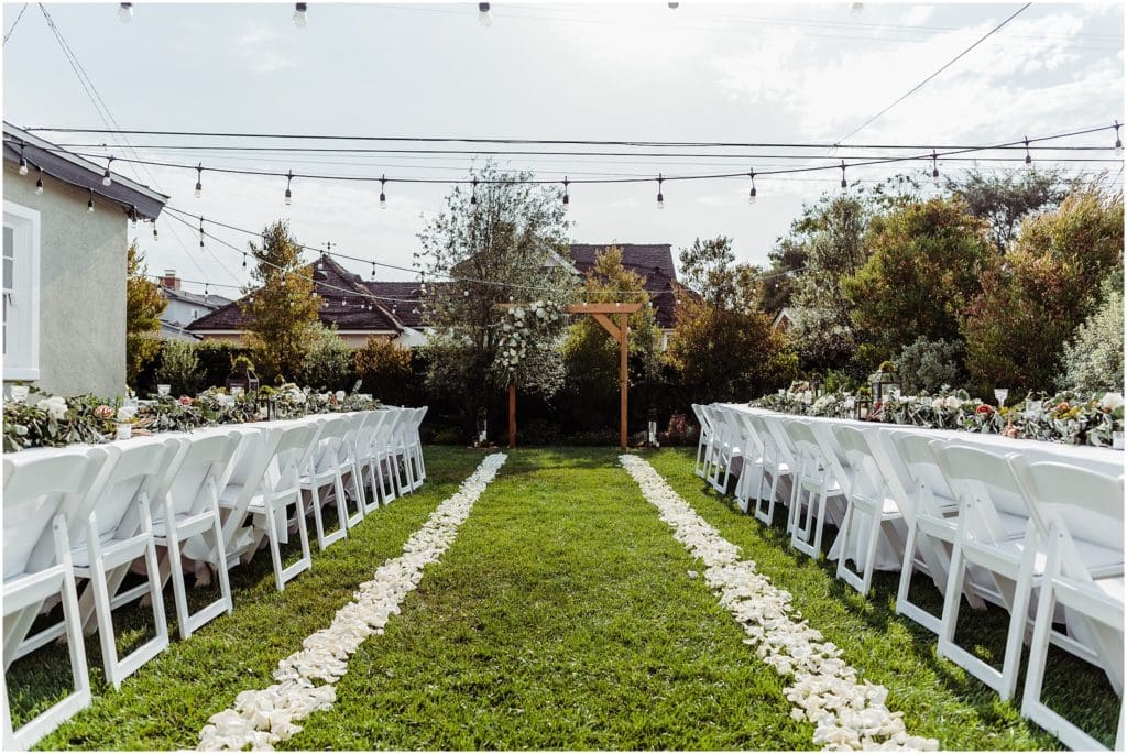 backyard wedding set up