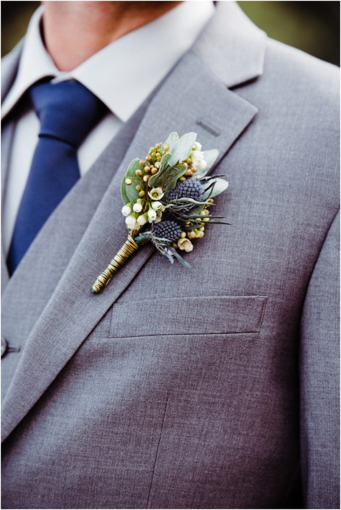 colorado mountains inspired boutonniere 