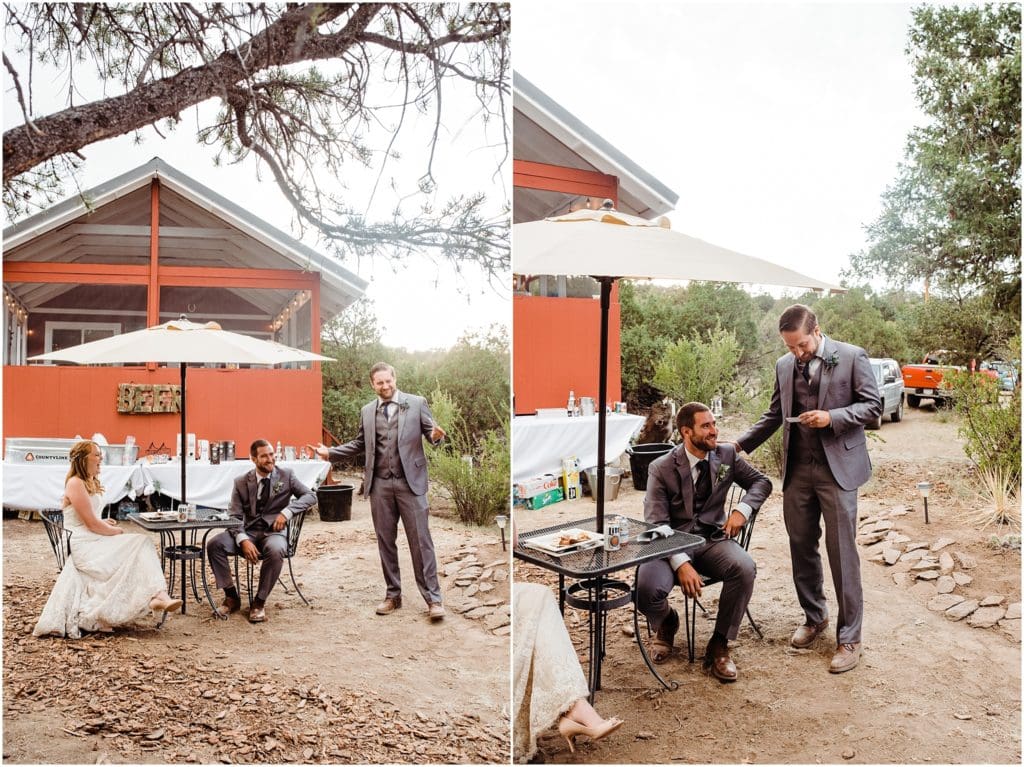 best man toast outdoor cabin wedding