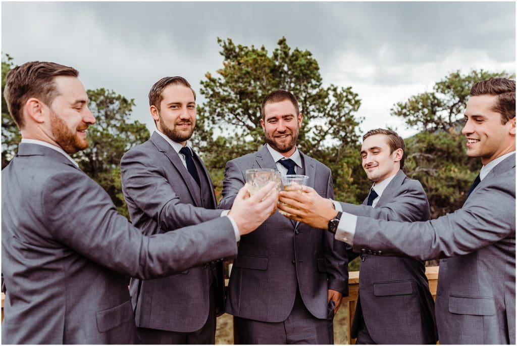 groomsmen toasting groom