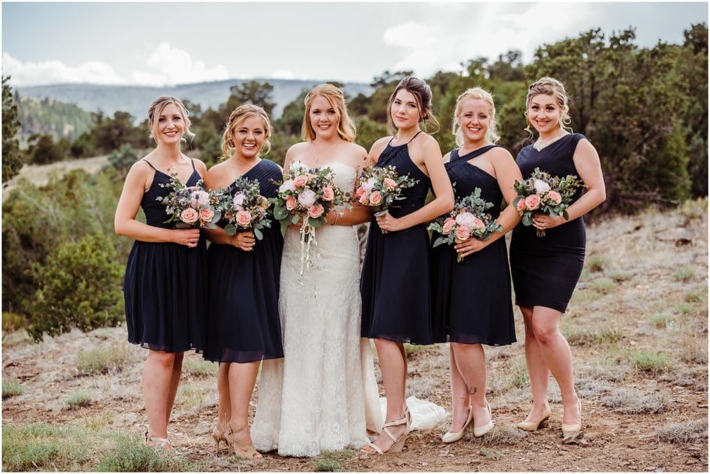 mountain bride with bridal party