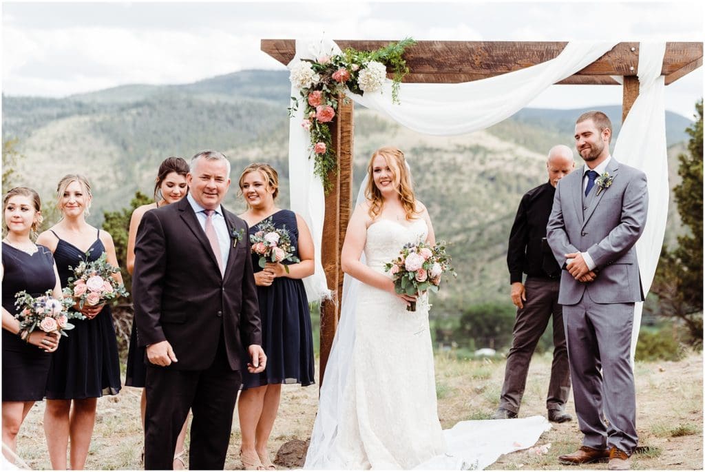 south fork cabin wedding ceremony outside