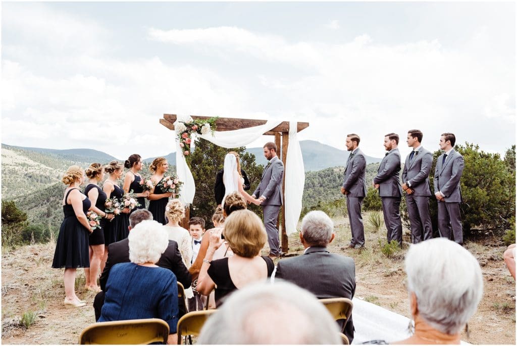 south fork cabin wedding ceremony outside