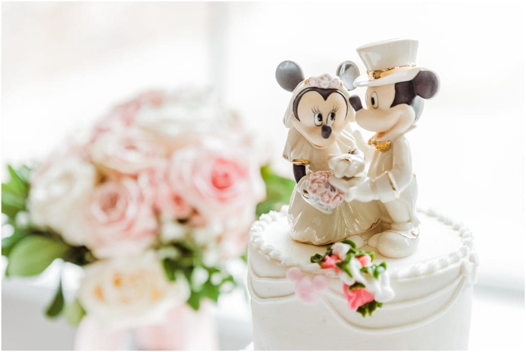 disney themed wedding cake with hidden mickeys
