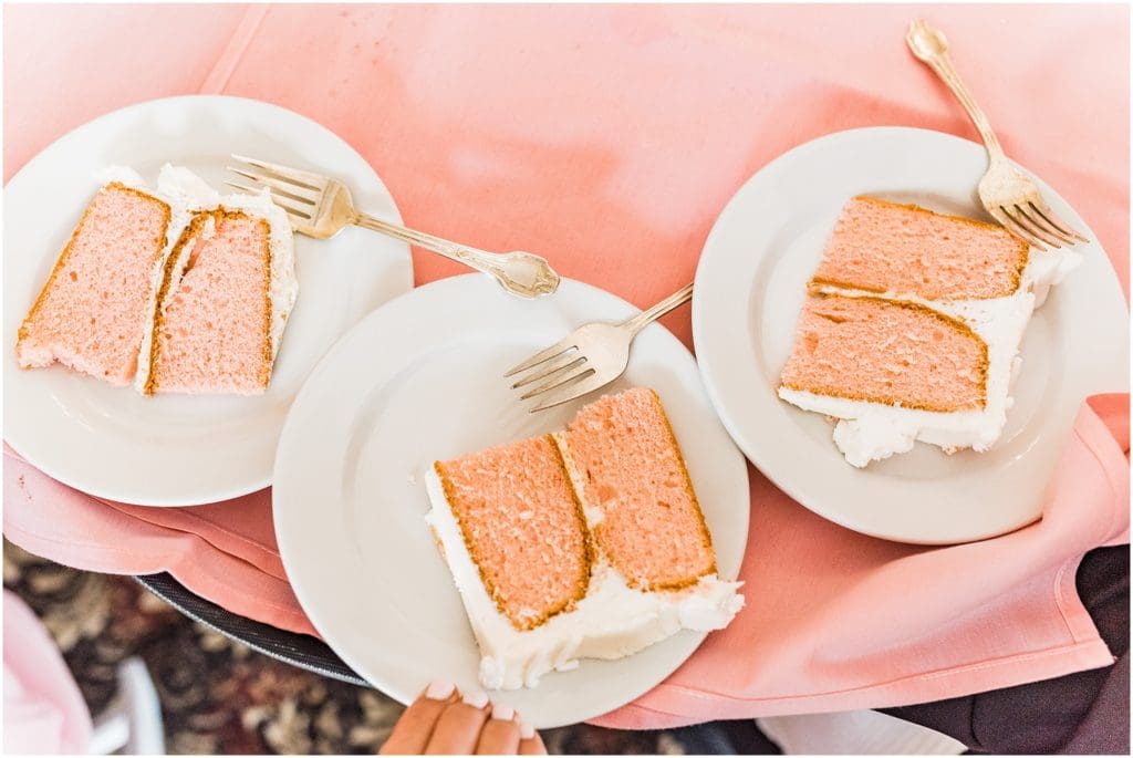 strawberry wedding cake slices