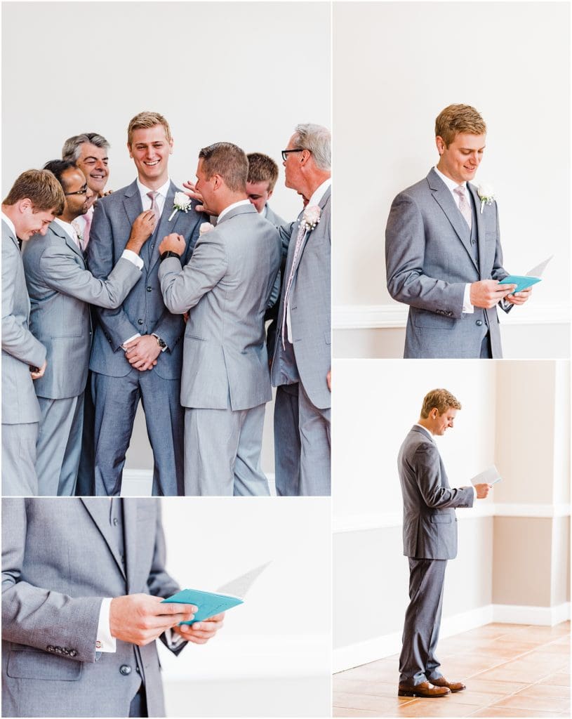 groom getting ready with his groomsmen