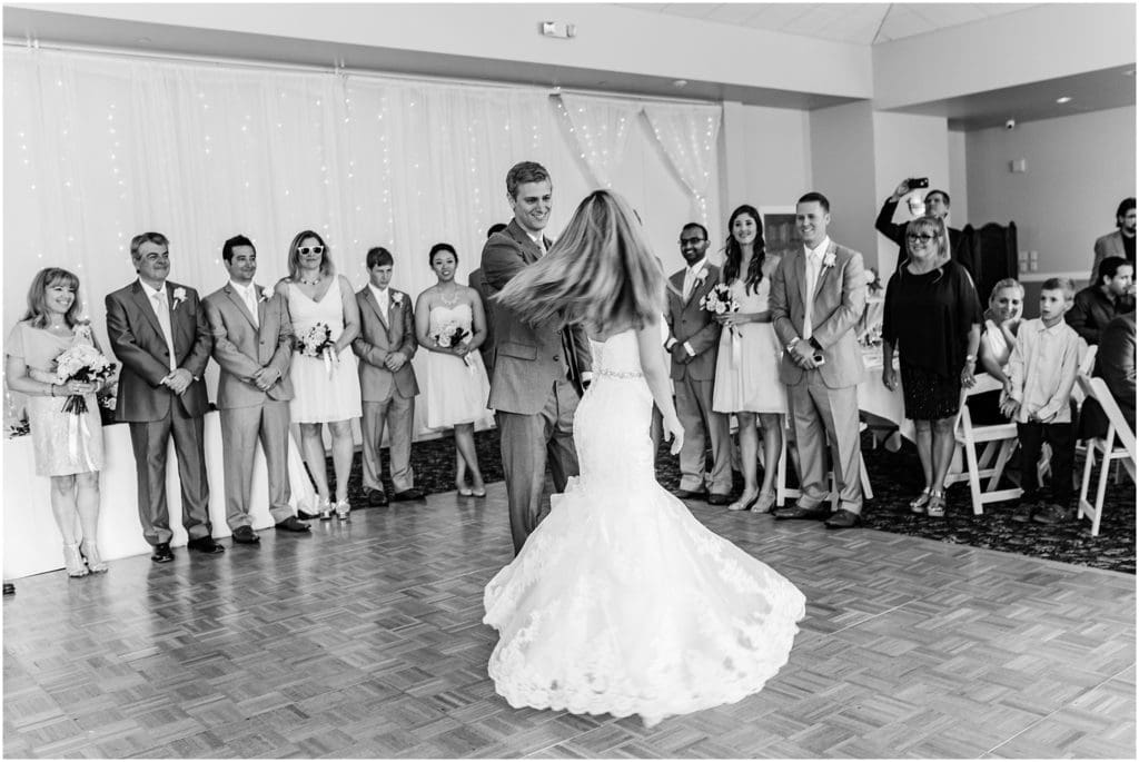 bride and groom's first dance at wedgewood ken caryl