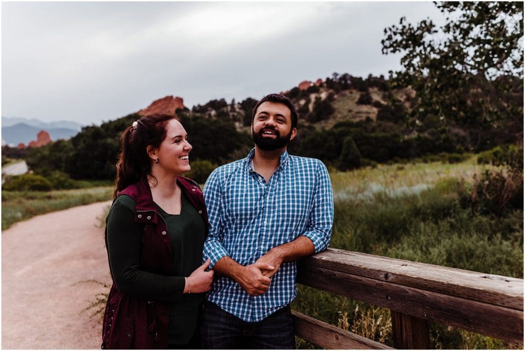 cloudy garden of the gods colorado springs engagement session