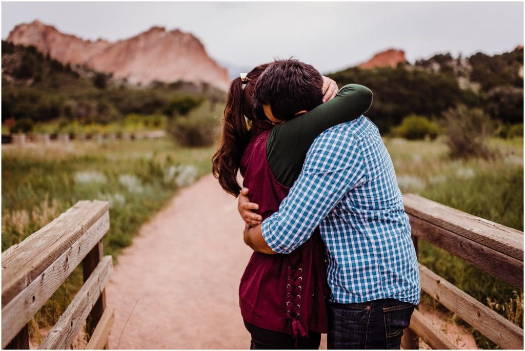Cloudy Garden of the Gods engagement session