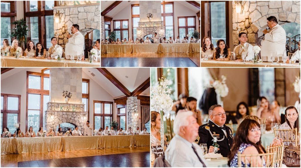 cielo at castle pines wedding reception speech photos