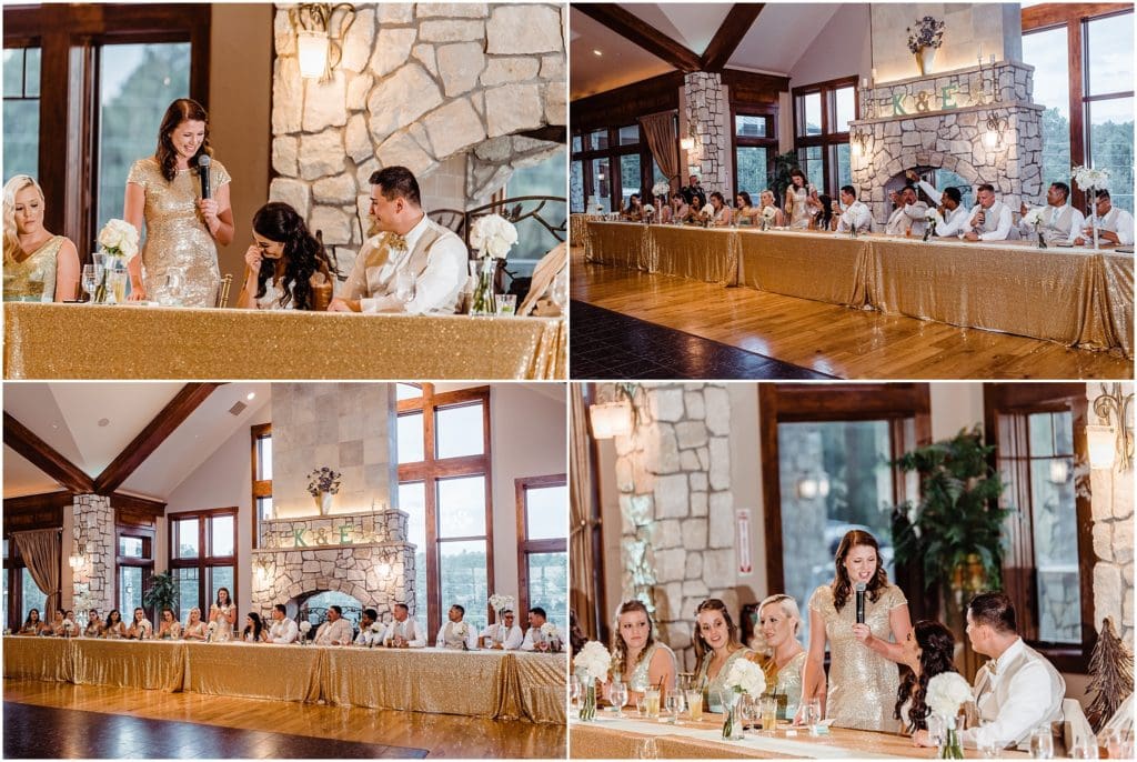cielo at castle pines wedding reception speech photos